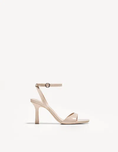Bershka Ankle Strap High-heel Sandals In Pink