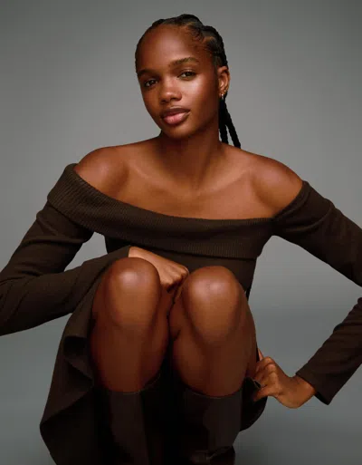 Bershka Asymmetric Soft Knit Sweater In Black