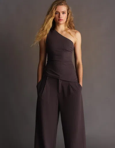 Bershka Asymmetric Top In Brown