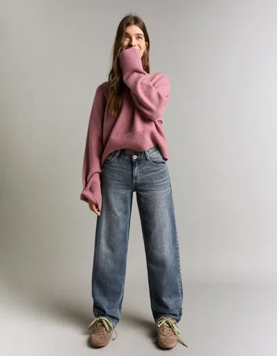 Bershka Baggy Barrel Jeans In Multi