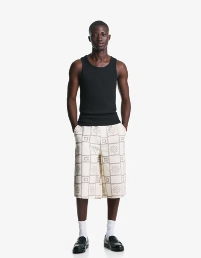 Bershka Baggy Bermuda Shorts In White