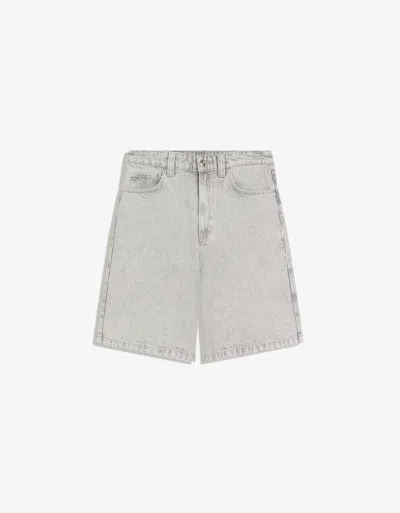 Bershka Baggy Denim Shorts In Gray