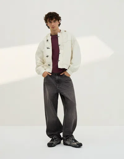 Bershka Baggy Jeans In Neutral