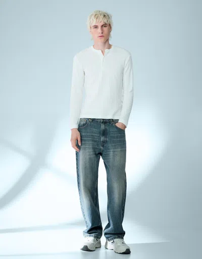 Bershka Baggy Jeans In Blue