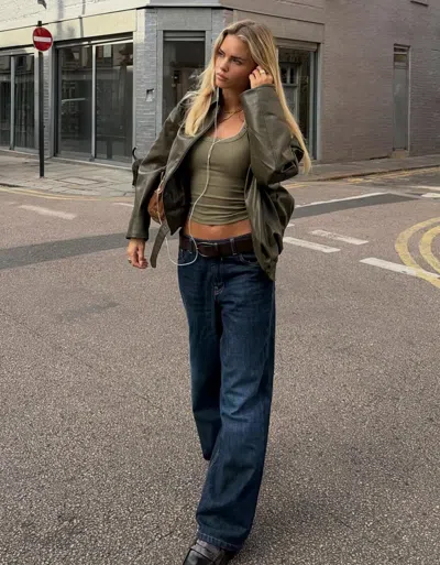 Bershka Baggy Jeans In Green