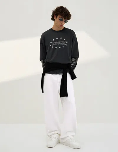 Bershka Baggy Jeans In White