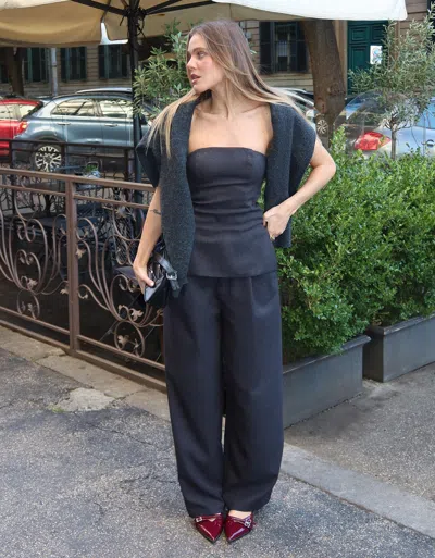 Bershka Bandeau Top In Blue