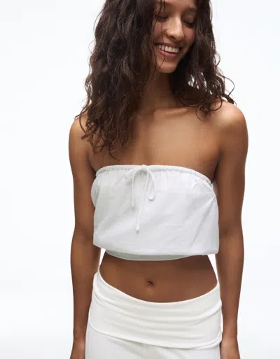 Bershka Bandeau Top With Bow In White