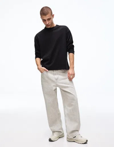 Bershka Barrel Jeans In Black