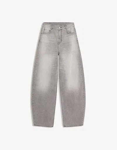 Bershka Barrel Jeans In Gray
