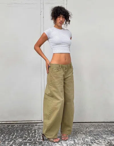 Bershka Barrel Trousers In Brown