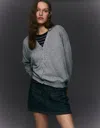 Bershka Basic Cardigan In Gray