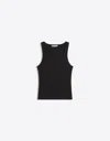 Bershka Basic Ribbed Vest Top In Black