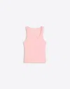 Bershka Basic Ribbed Vest Top In Pink