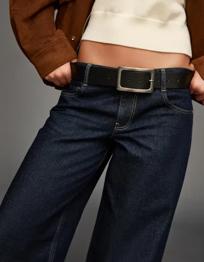 Bershka Belt With Wide Buckle In Black