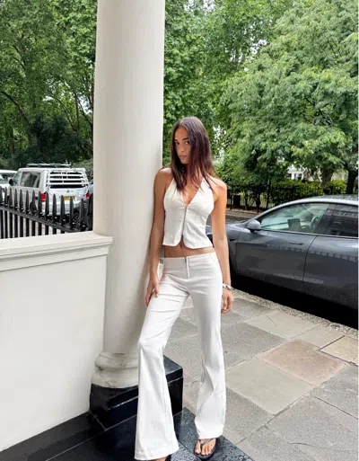 Bershka Bengaline Pants In White