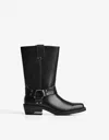 Bershka Biker Boots In Black