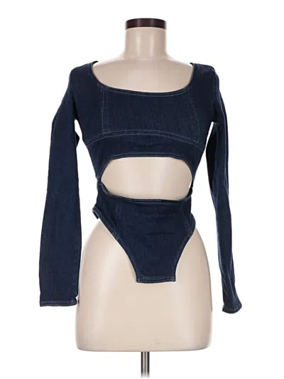 Pre-owned Bershka Bodysuit In Blue