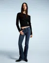 Bershka Bootcut Jeans With Flaps In Black