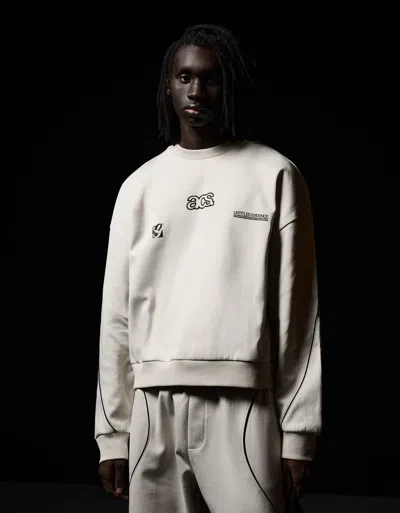 Bershka Boxy Fit Embroidered Sweatshirt In Gray