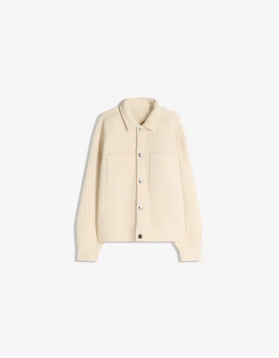 Bershka Boxy Fit Faux Shearling Jacket In Neutral