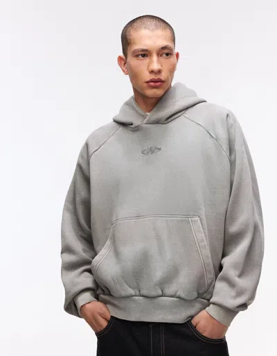 Bershka Boxy Fit Hooded Sweatshirt In Multi