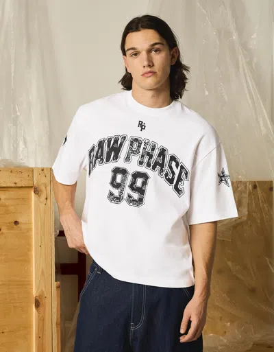 Bershka Boxy Fit Print T-shirt In Multi