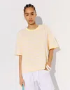 Bershka Boxy Fit Striped T-shirt In Yellow