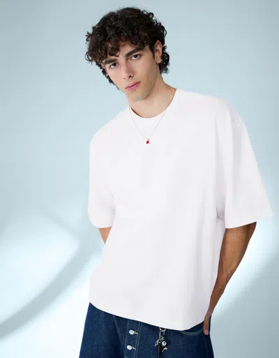 Bershka Boxy Short Sleeve T-shirt In White