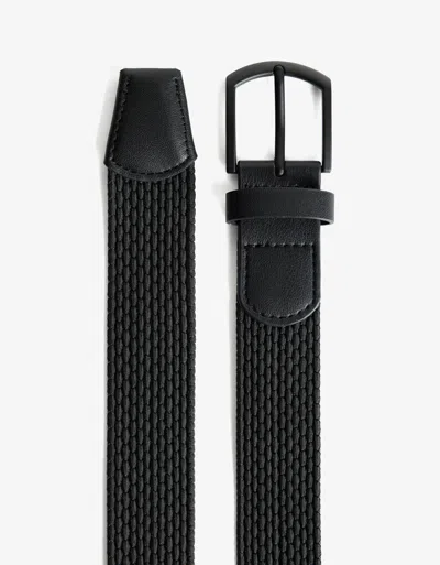 Bershka Braided Belt In Black