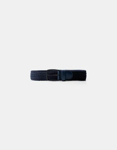 Bershka Braided Belt In Blue