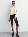 Bershka Cable-knit Sweater In White