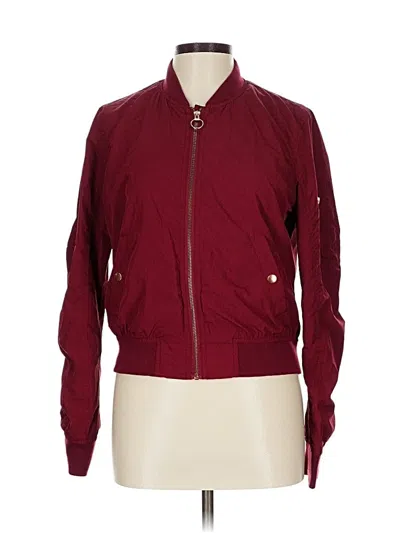 Pre-owned Bershka Cardigan Sweater In Burgundy