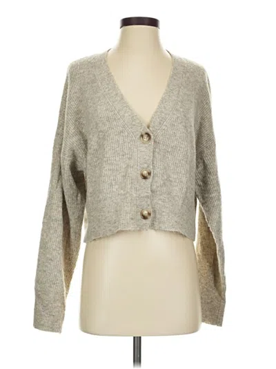 Pre-owned Bershka Cardigan Sweater In Gray