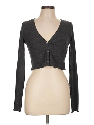 Bershka Cardigan Sweater In Gray