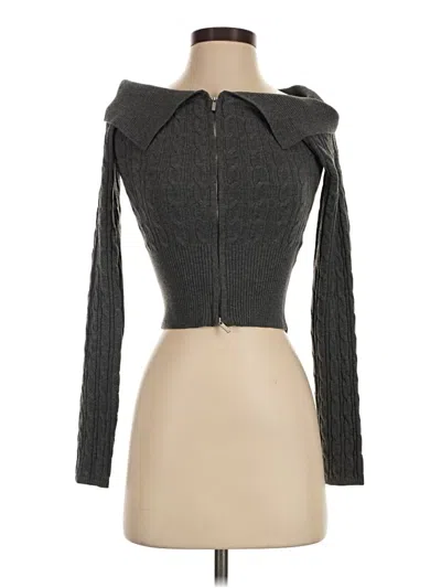Pre-owned Bershka Cardigan Sweater In Gray