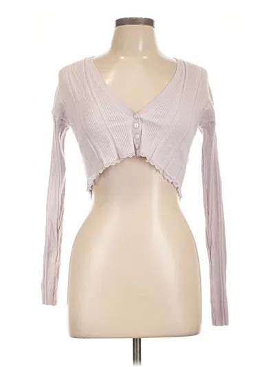 Pre-owned Bershka Cardigan Sweater In Silver
