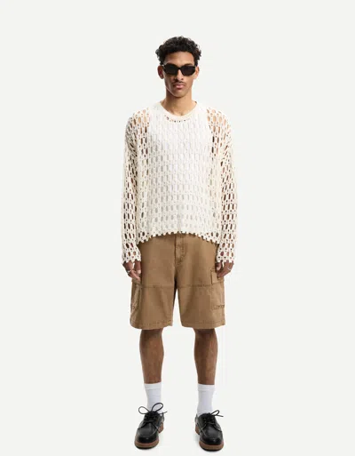 Bershka Cargo Bermuda Shorts In Brown