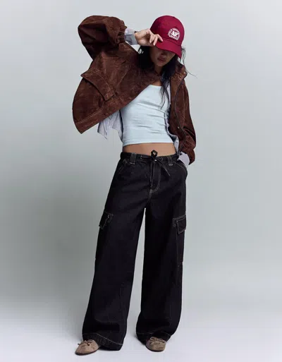 Bershka Cargo Parachute Jeans In Multi