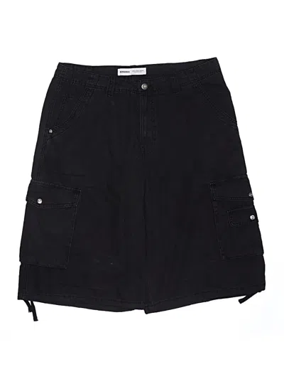 Pre-owned Bershka Cargo Shorts In Black