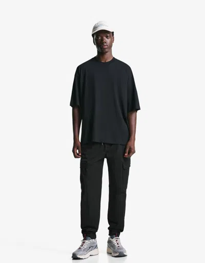 Bershka Cargo Sweatpants In Black