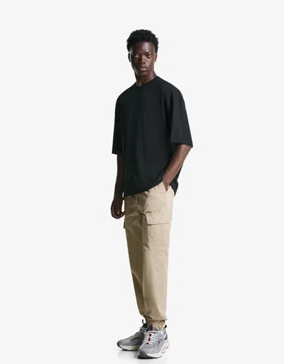 Bershka Cargo Sweatpants In Black
