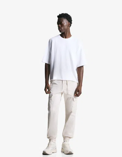 Bershka Cargo Sweatpants In Neutral