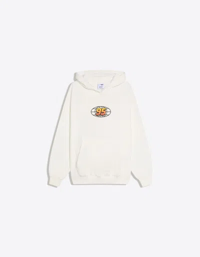 Bershka Cars Print Hooded Sweatshirt In White