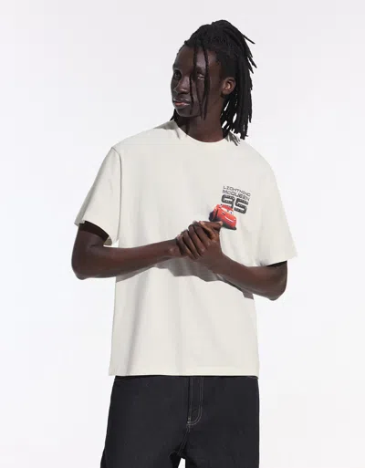 Bershka Cars Short Sleeve T-shirt In White