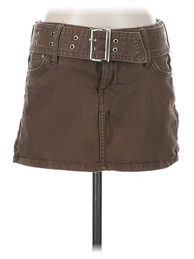 Pre-owned Bershka Casual Skirt In Brown
