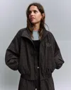 Bershka Check Print Jacket In Black