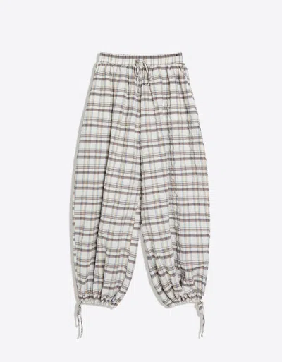 Bershka Checked Drop Crotch Pants In Black