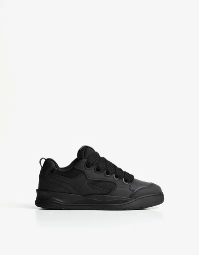 Bershka Chunky Skater Sneakers In Black
