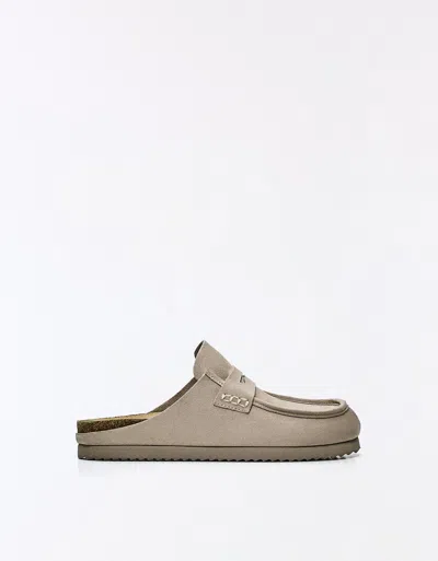 Bershka Clog With Mask Detail In Brown